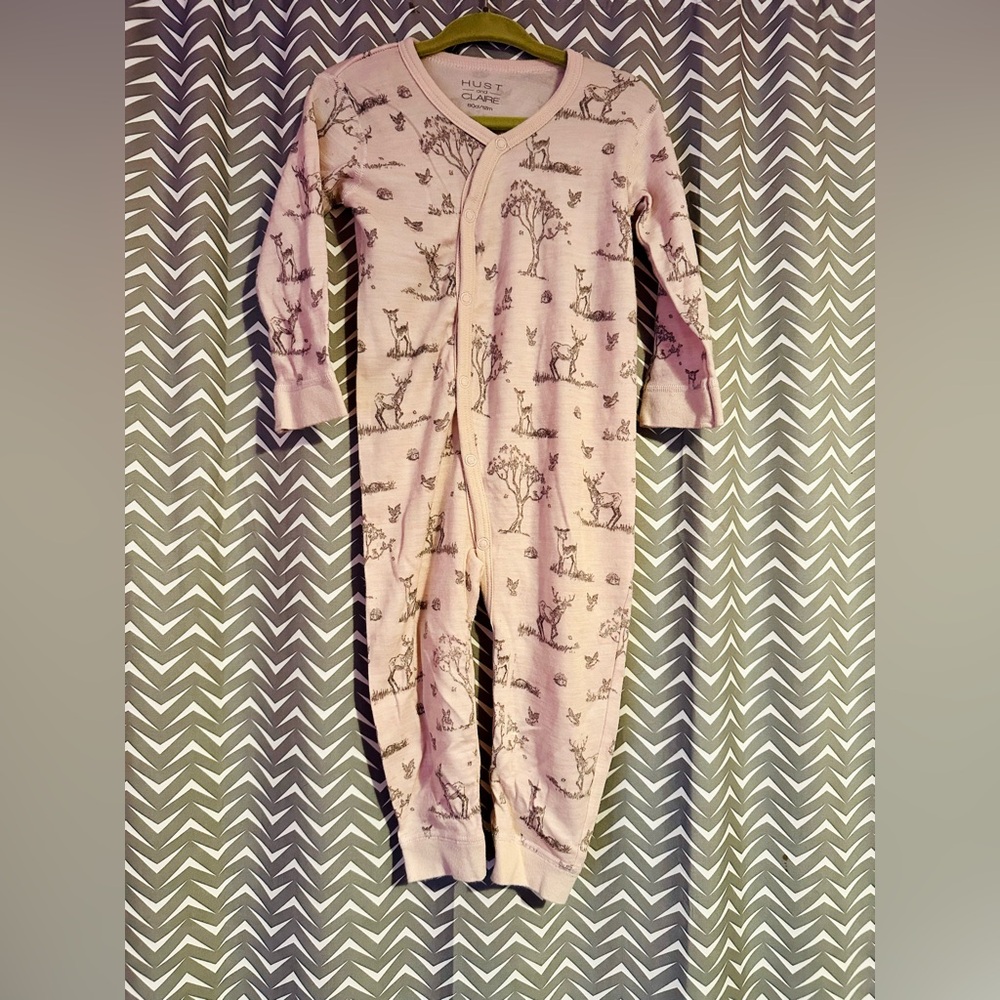Hust and Claire | Pink Woodland Print Jumpsuit, 12m